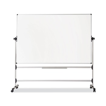 MasterVision Silver Easy Clean 36 in. x 48 in. Steel Frame Mobile Revolver Earth Dry Erase Board - White/Silver