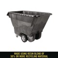 Trash Cans | Rubbermaid Commercial FG9T1500BLA 1250 lbs. Capacity Rectangular Structural Foam Tilt Truck - Black image number 7