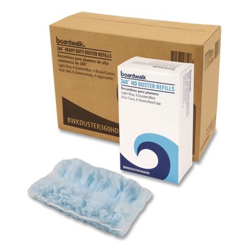 Boardwalk 360-Degree Soft Fluffy Fibers HD Duster Refills - Light Blue (4-Boxes/Carton)