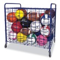 Outdoor Games | Champion Sports LFX 37 in. x 22 in. x 20 in. 24-Ball Capacity Metal Lockable Ball Storage Cart - Blue image number 2