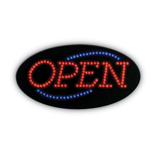 Labor Day Sale! Save $30 off $199! | Cosco 098099 10.5 in. x 20.13 in. LED OPEN Sign - Red and Blue Graphics image number 0