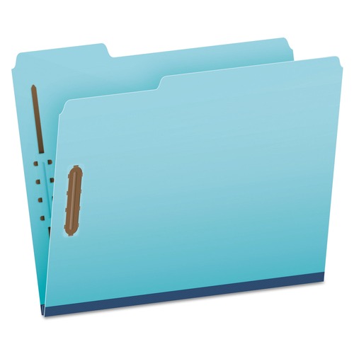 Office Jansan | Pendaflex FP213 1/3-Cut Tabs 1 in. Expansion 2 Fasteners Heavy-Duty Pressboard Folders With Embossed Fasteners - Letter Size, Blue (25/Box) image number 0