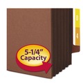 Office Jansan | Smead 73691 5-1/4 in. Straight Tab Expansion File Pockets - Letter, Brown (10/Box) image number 3