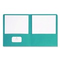 Office Jansan | Smead 87867 100 Sheet Capacity 11 in. x 8.5 in. Two-Pocket Folder Textured Paper - Teal (25/Box) image number 4