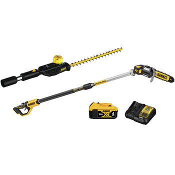 OUTDOOR POWER COMBO KITS | Dewalt DCPS620M1-DCPH820BH 20V MAX XR Brushless Lithium-Ion Cordless Pole Saw and Pole Hedge Trimmer Head with 20V MAX Compatibility Bundle (4 Ah)