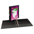 Office Jansan | Avery 17001 0.5 in. Capacity 11 x 8.5 Durable View Binder with DuraHinge and 3 Slant Rings - Black image number 2