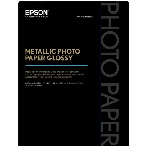 Photo Paper | Epson S045591 17 x 22 10.5 mil Professional Media Metallic Gloss Photo Paper - White (50/Pack) image number 0