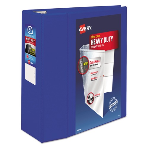  | Avery 79817 Heavy-Duty 5-in. Capacity 11 in. x 8.5 in. 3-Ring View Binder with DuraHinge and Locking One Touch EZD Rings - Pacific Blue image number 0