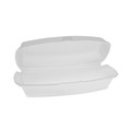  | Pactiv Corp. YTH100980000 7.25 in. x 3 in. x 2 in. Single Tab Lock Hot Dog Foam Hinged Lid Containers - White (504/Carton) image number 1