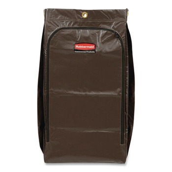 Rubbermaid Commercial 17 in. x 33 in. 25-Gallon Zippered Vinyl Cleaning Cart Bag - Brown