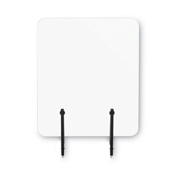 MasterVision Protector Series 55.1 in. x 0.16 in. x 35.4 in. Frameless Glass Desktop Divider - Clear/Aluminum (1/Carton)