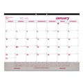  | Brownline C1731V 12-Month (Jan to Dec): 2026 22 in. x 17 in. Monthly Desk Pad Calendar - White/Burgundy Sheets, Black Binding, Clear Corners image number 0
