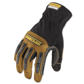 Ironclad Ranchworx Leather Gloves - Large, Black/Tan (1 Pair)