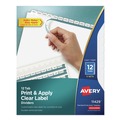 Office Jansan | Avery 11429 Index Maker 11 in. x 8.5 in. 12-Tab Print and Apply Clear Label Dividers - White/White Tabs (5/Pack) image number 0