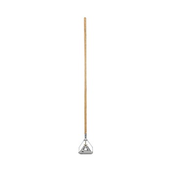Boardwalk BWK601 Quick Change 0.88 in. Diameter x 54 in. Metal Head Wooden Mop Handle - Junior, Natural