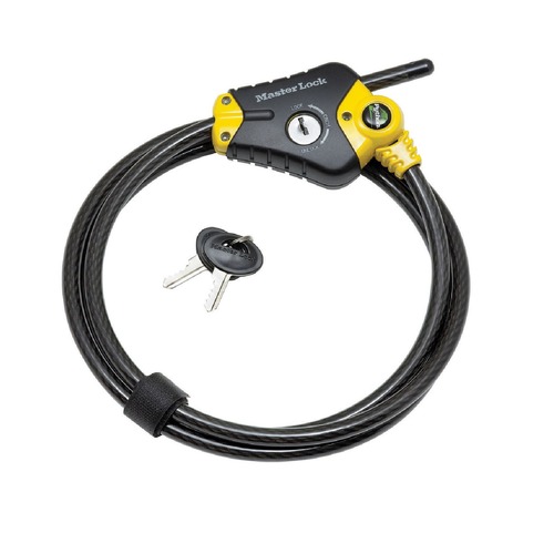 Tool Storage Accessories | Master Lock 8413DPF 6 ft. x 3/8 in. Python Adjustable Locking Cable - Yellow/Black image number 0