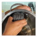 Cleaning Cloths | Boardwalk BWKSCRUBBER 3.93 in. x 1.96 in. Stainless Steel Scrubber - Silver (72/Carton) image number 3