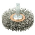  | Weiler 17611 .0118 in. Stainless Steel Fill 1/4 in. Stem 2 in. Narrow Face Stem-Mounted Crimped Wire Wheel image number 0