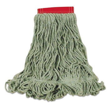 Rubbermaid Commercial Super Stitch Blend Cotton/Synthetic Mop Head - Large, Green (6/Carton)