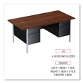  | Alera ALESD7236BM 72 in. x 36 in. x 29.5 in. Double Pedestal Steel Desk - Mocha/Black Chrome-Plated Legs image number 3