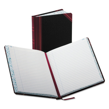 Boorum & Pease 9.25 x 7.31 Sheets Record-Style Rule Account Record Book - Black/Red/Gold Cover