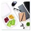 Food Trays, Containers, and Lids | Dart 90PPHT3 9 in. x 8.75 in. x 3 in. 3-Compartments ProPlanet Microwaveable Plastic Hinged Containers - Clear (150/Carton) image number 5