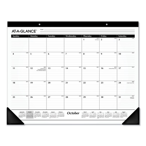  | AT-A-GLANCE SK2416-00-26 16-Month: Sep 2025 to Dec 2026 21.75 in. x 17 in. Academic Year Ruled Desk Pad - White Sheets, Black Binding/Black Corners image number 0