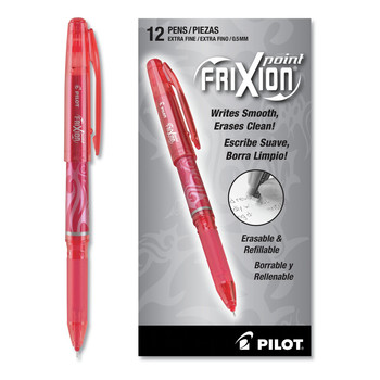 Pilot 31575 FriXion 0.5 mm Red Ink Erasable Gel Pens (1 Dozen)