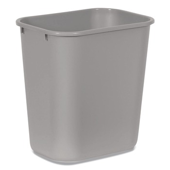 Rubbermaid Commercial 7-Gallon Rectangular Deskside Wastebasket - Gray
