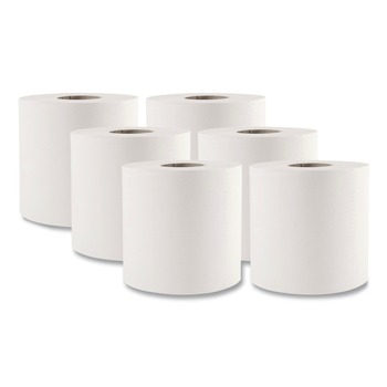 Boardwalk SOD410322 10 in. x 7.6 in. 2 Ply Center-Pull Roll Towels - White (6/Carton)