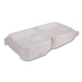 Food Trays, Containers, and Lids | Eco-Products EP-HC93NFA Vanguard 9 in. x 9 in. x 3 in. 3-Compartment Renewable and Compostable Sugarcane Clamshells - White (200/Carton) image number 6