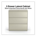  | Alera 25488 36 in. x 18.63 in. x 40.25 in. 3 Legal/Letter/A4/A5 Size Lateral File Drawers - Putty image number 2