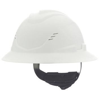 MSA 10215828 V-Gard C1 Fas-Trac III Full Brim Vented Hard Hat - White