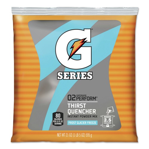 Beverages & Drink Mixes | Gatorade QUA33677 G Series 21 oz. Powder Drink Mix Pouches - Glacier Freeze (Carton of 32 Each) image number 0