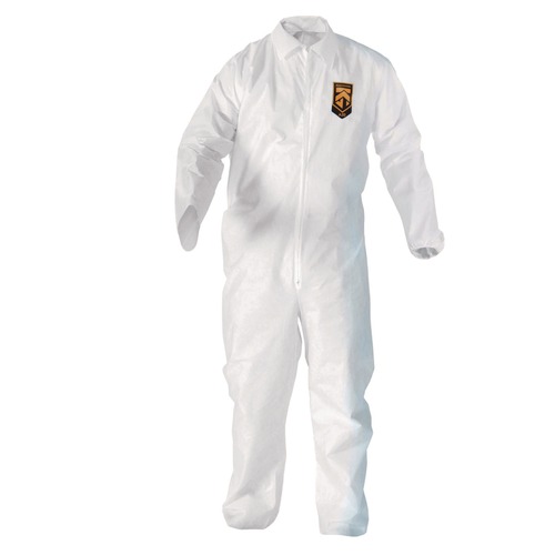 Bib Overalls | Ansell KCC 49107 A20 Zip Front, Elastic-Back, Wrists, and Ankles Breathable Particle Protection Coveralls - Quadruple Extra Large, White (20/Carton) image number 0