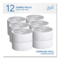Cleaning & Janitorial Supplies | Scott 07005 Essential 3.75 in. x 2300 ft. Septic Safe Coreless JRT - White (12 Rolls/Carton) image number 1