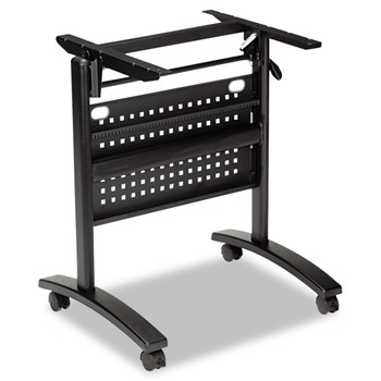 Alera ALEVA734836BK Valencia 28.5 in. W x 19.75 in. D x 28.5 in. H Flip Training Table Base with Modesty Panel - Black