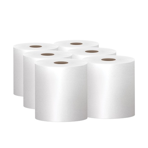 Cleaning & Janitorial Supplies | Scott 01005 8 in. x 1000 ft. 1.5 in. Core 1-Ply Essential High Capacity Hard Roll Towels - White (6 Rolls/Carton) image number 0