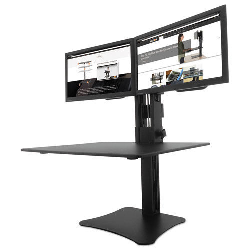 Office Furniture & Lighting | Victor DC350A High Rise 28 in. x 23 in. x 10.5 in. to 15.5 in. Dual Monitor Standing Desk Workstation - Black image number 0