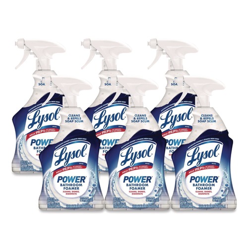 Cleaning & Janitorial Supplies | LYSOL Brand 19200-90036 Power 22 oz. Trigger Spray Bottle Liquid Disinfectant Bathroom Foamer - Unscented (6/Carton) image number 0