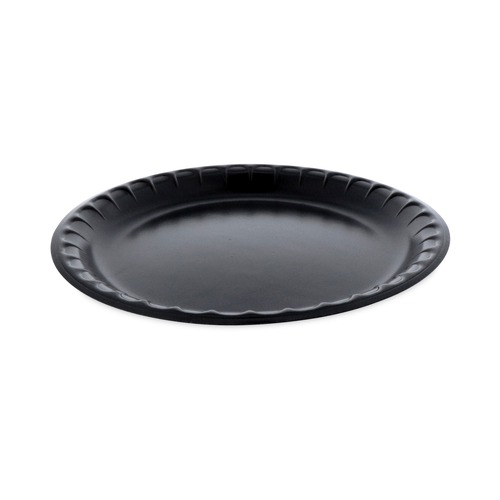 Bowls and Plates | Pactiv Corp. 0TKB0010000Y 10.25 in. Diameter Placesetter Deluxe Laminated Foam Plate Dinnerware - Black (540/Carton) image number 0
