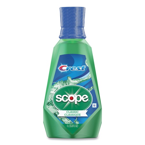 Office Jansan | Crest 95662 1 Liter Plus Scope Mouth Rinse Bottle - Classic Mint (6/Carton) image number 0