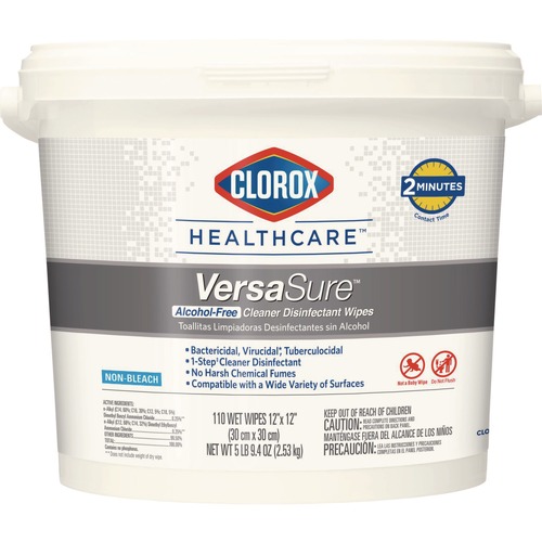 Cleaning & Janitorial Supplies | Clorox Healthcare 31759 VersaSure 12 in. x 12 in. 1-Ply Cleaner Disinfectant Wipes - Fragranced White image number 0
