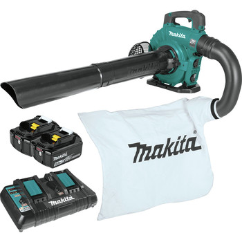 LEAF BLOWERS | Makita XBU04PTV 18V X2 (36V) LXT Brushless Lithium-Ion Cordless Blower Kit with Vaccum Attachment (5 Ah)