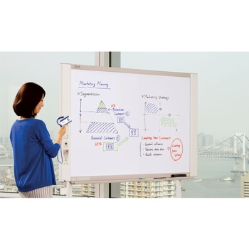 PLUS Email-Capable Copyboard 58.3-in x 39.4-in White Surface Light Gray Metal/Plastic Frame