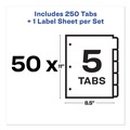 Dividers & Tabs | Avery 11556 11 in. x 8.5 in. 5-Tab Print and Apply Index Maker Clear Label Dividers - White (50 Sets/Box) image number 4