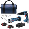 Combo Kits | Bosch GXL18V-291B25 18V Brushless Lithium-Ion Cordless Screwgun and Cut-Out Tool Combo Kit with 2 Batteries (4 Ah) image number 0