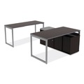  | Alera ALELS583020ES Open Office Desk Series 29.5 in. x19.13 in. x 22.88 in. 2-Drawer 1 Shelf Pencil/File Legal/Letter Low File Cabinet Credenza - Espresso image number 2