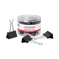 Customer Appreciation Sale - Save up to $60 off | Universal UNV11112 Binder Clips in Dispenser Tub - Large, Black/Silver (12/Pack) image number 0