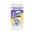 Hand Wipes | LYSOL Brand 19200-81700 7 in. x 7.5 in. 1-Ply Dual Action Disinfecting Wipes - Citrus, White/Purple (6 Canisters/Carton) image number 1
